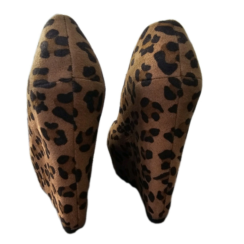 Leopard women wedges Open Toe Shoes Size 5 - Picture 7 of 10